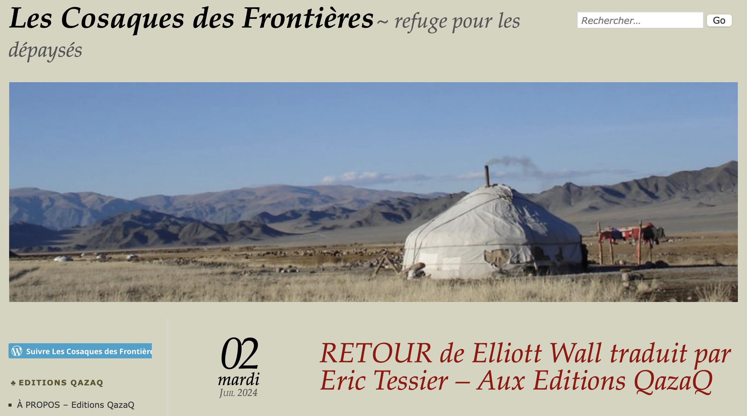 Audio Tour Full Text: RETOUR – Elliott Wall – Traduction Eric Tessier — Editions QazaQ